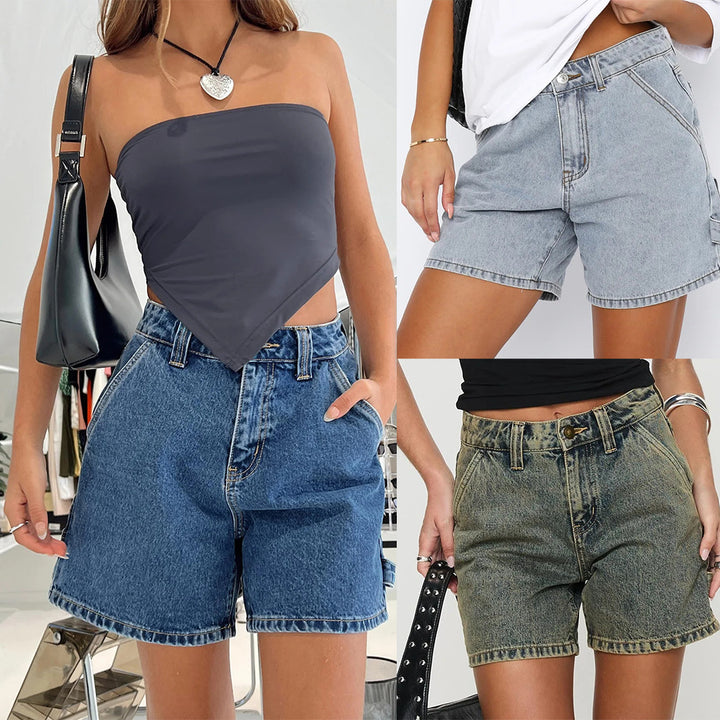 Dame cargo-shorts med sidelommer og afslappet snit Stilla