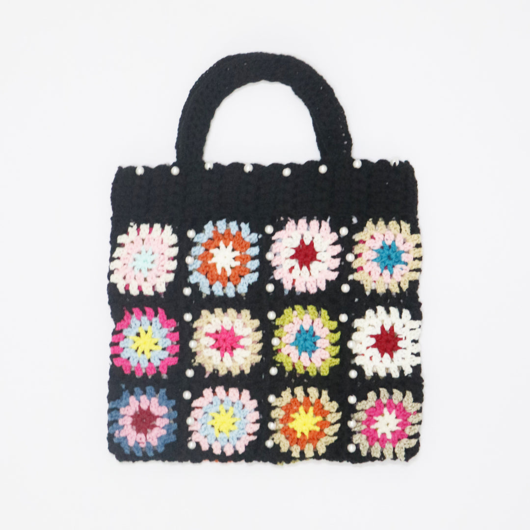Dame hæklede taske i farverigt Granny-Square-design Stilla