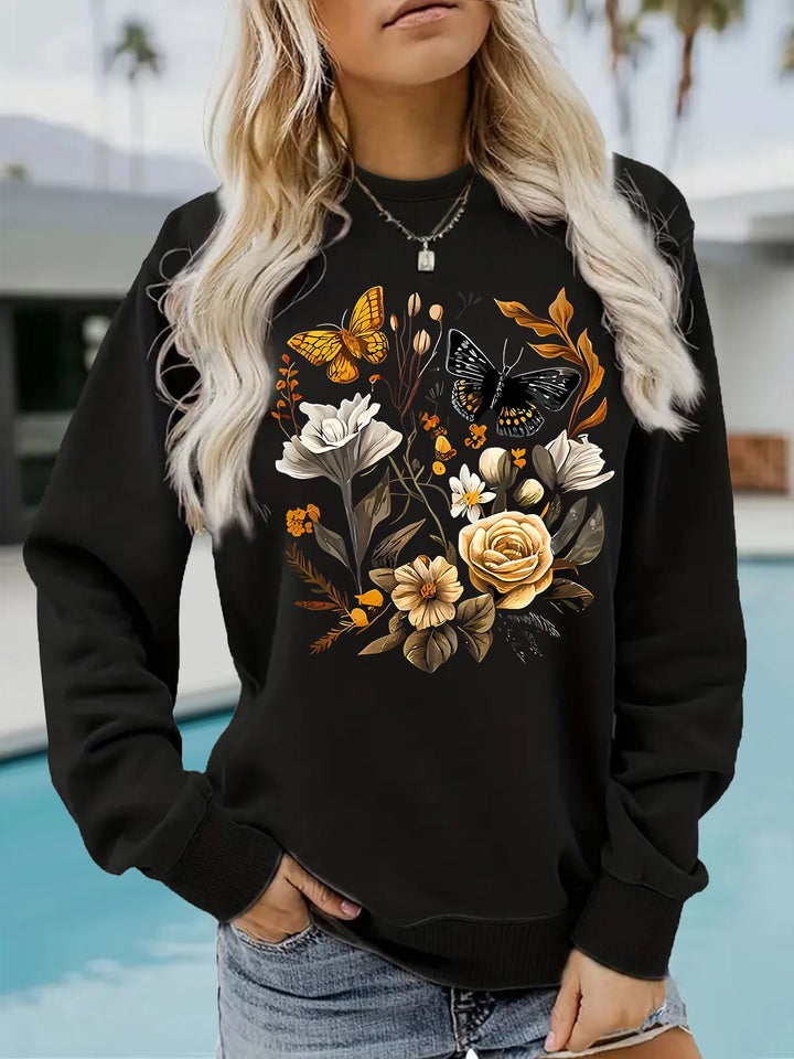 Kvinde sweatshirt med blomstertryk og afslappet pasform Stilla