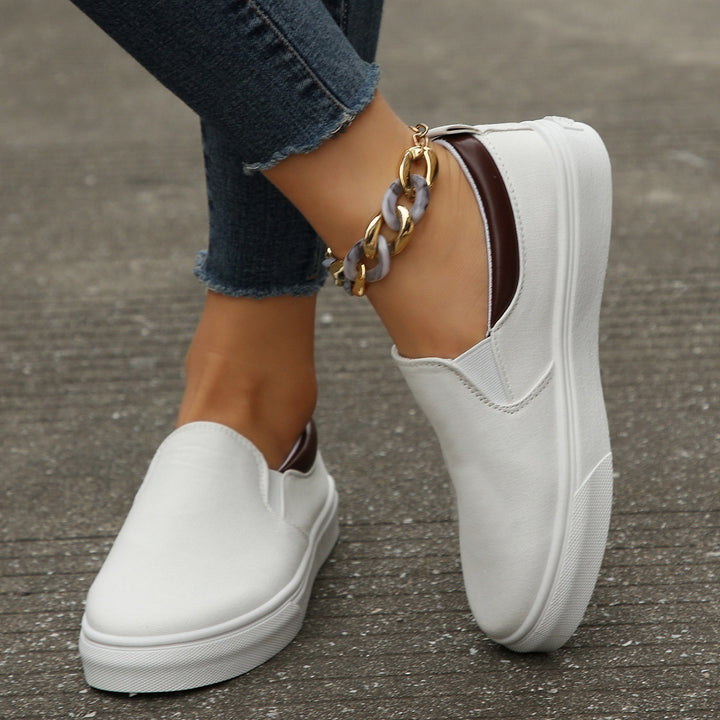 Dame Slip-On Sneakers i elastisk materiale med polstret indersål Stilla