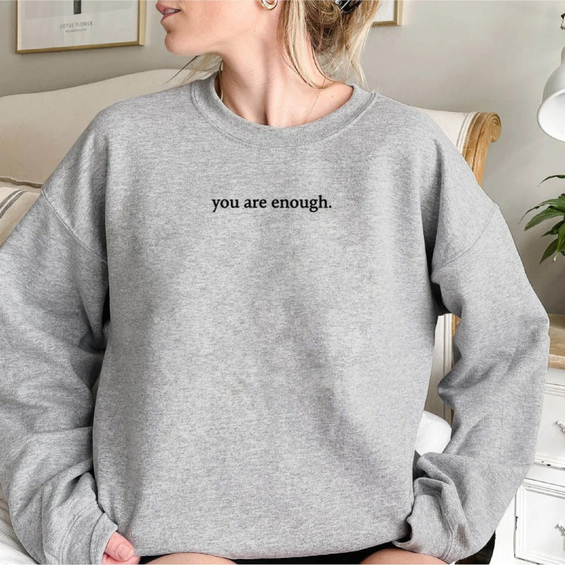 Kvinders sweatshirt med inspirerende tekst Skovae