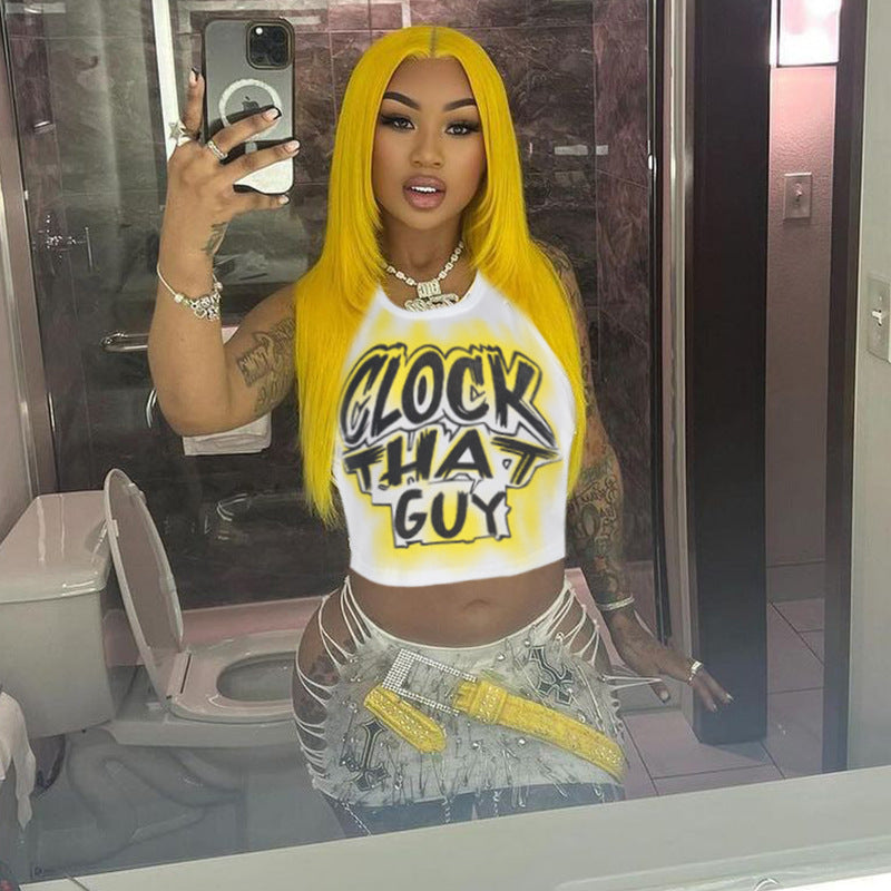 Dame Grafiktryk Crop Top Stilla