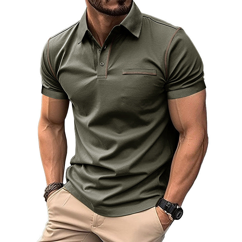 Herren polo shirt med trendy design og åndbart stof Stilla