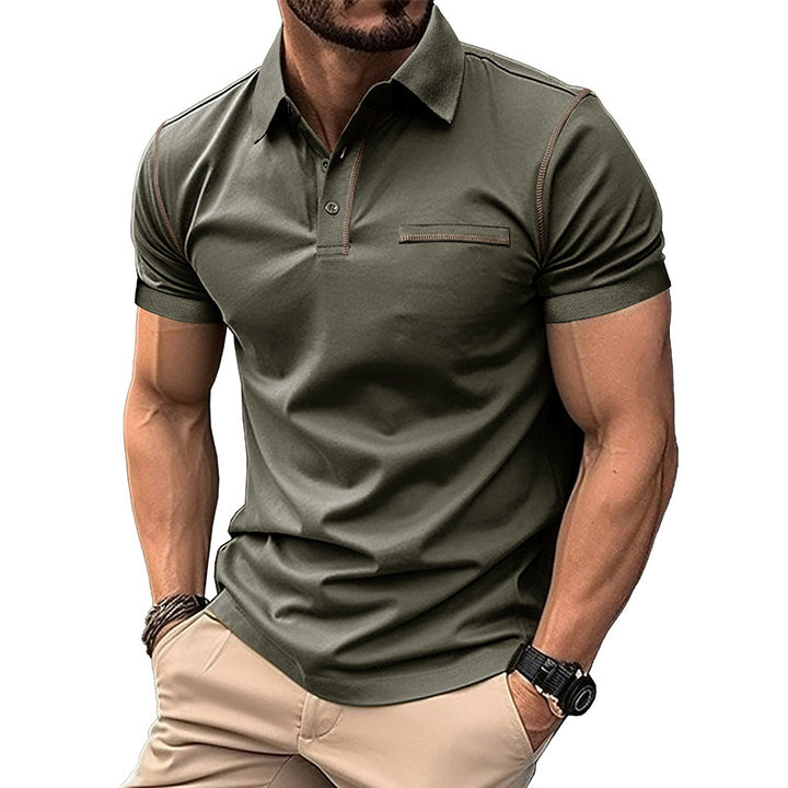 Herren polo shirt med trendy design og åndbart stof Stilla