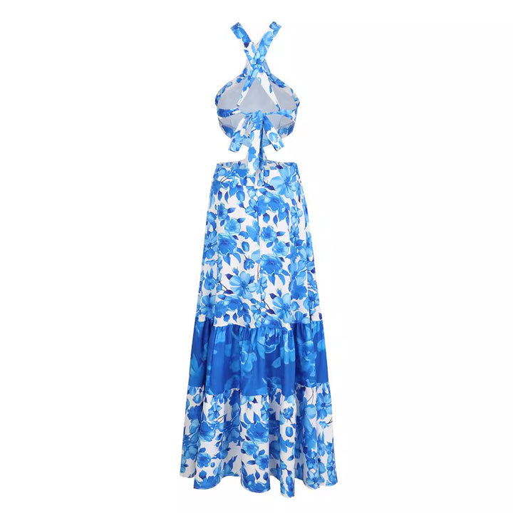 Dame Maxikjole med legende cut-out-design og voluminøs skirt Stilla