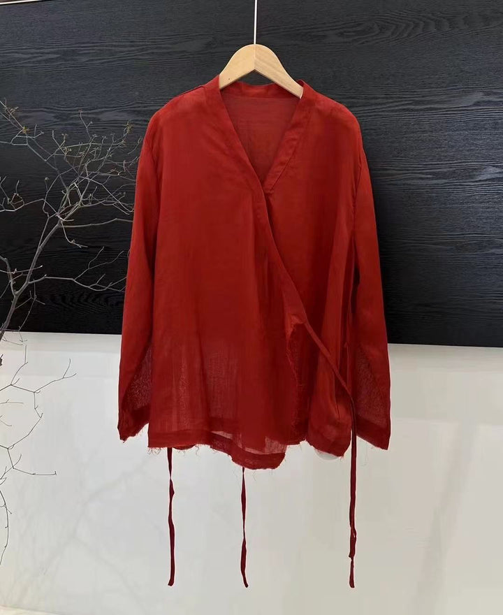 Femme Letvægts Tie-Front Langærmet Bluse Stilla