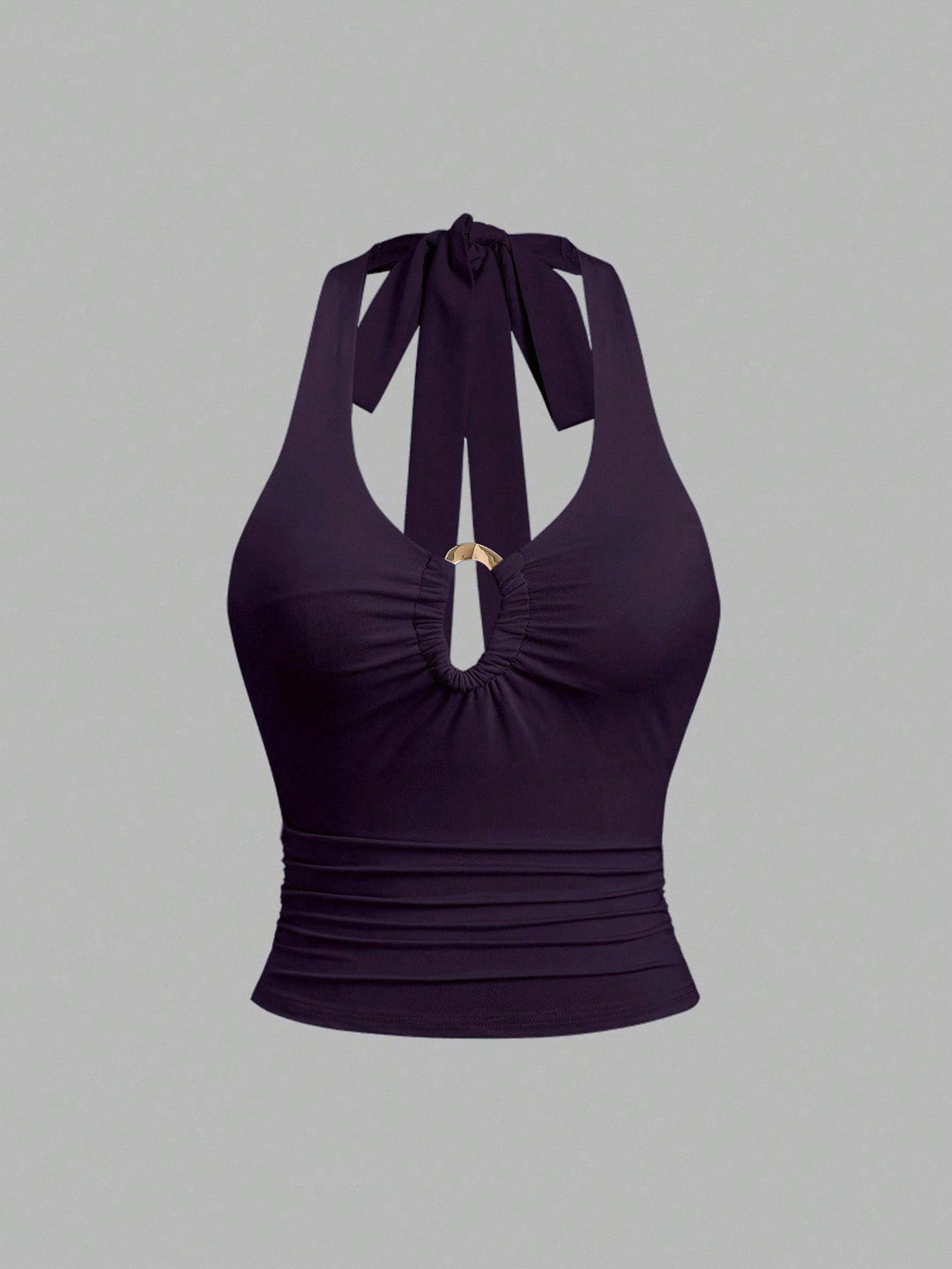 Kvindernes crop top med moderigtig halterneck design og chic bånd