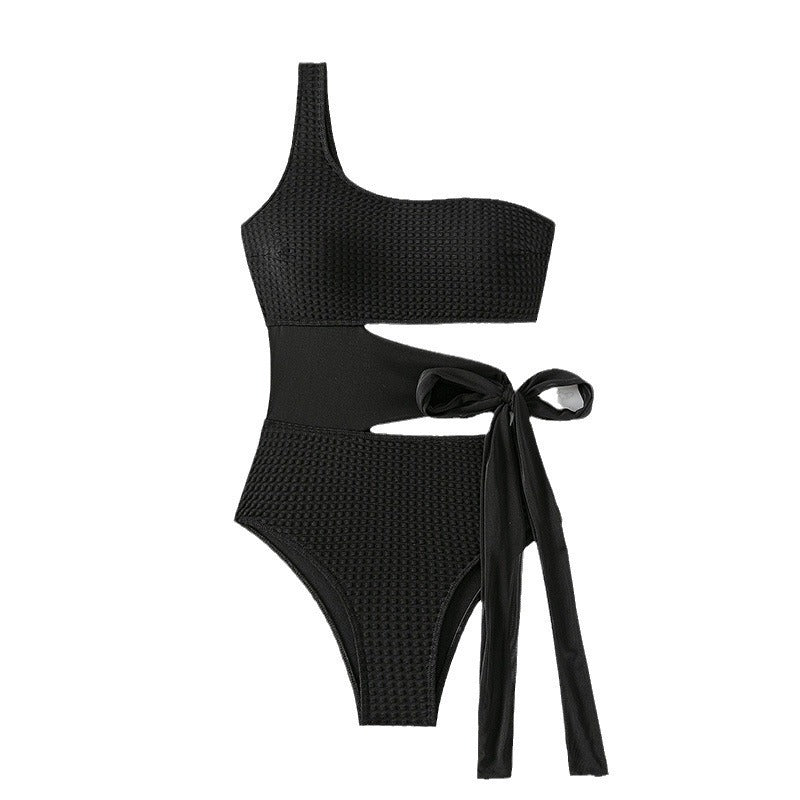 Dame en-delt bikini med asymmetrisk snøre design og højt talje Stilla