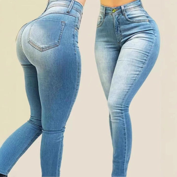 Dame Højtaljede Skinny Jeans i elegant design Stilla