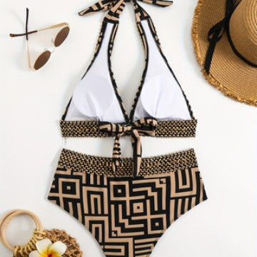 Dame bikini med geometrisk mønster Stilla