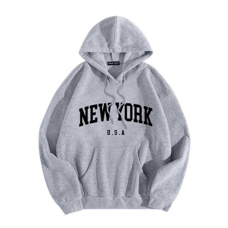 Dame hoodie med stilfuld New York print Skovae