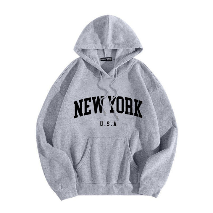 Dame hoodie med stilfuld New York print Skovae