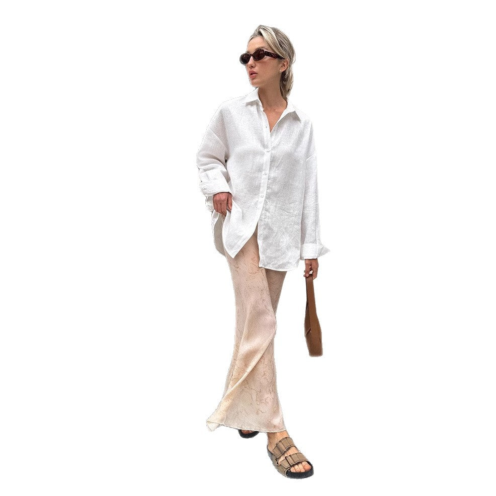 Dame Løs Langærmet Bluse i Oversized-Cut Stilla
