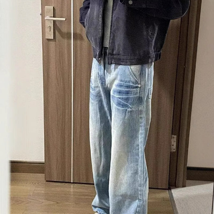 Herrer løstsiddende jeans med distressed detaljer Stilla