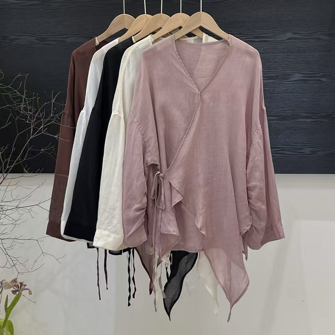 Femme Let bluse med sidebinding Stilla