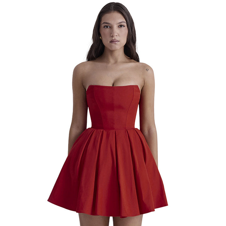 Dame strapless A-linje festkjole Stilla
