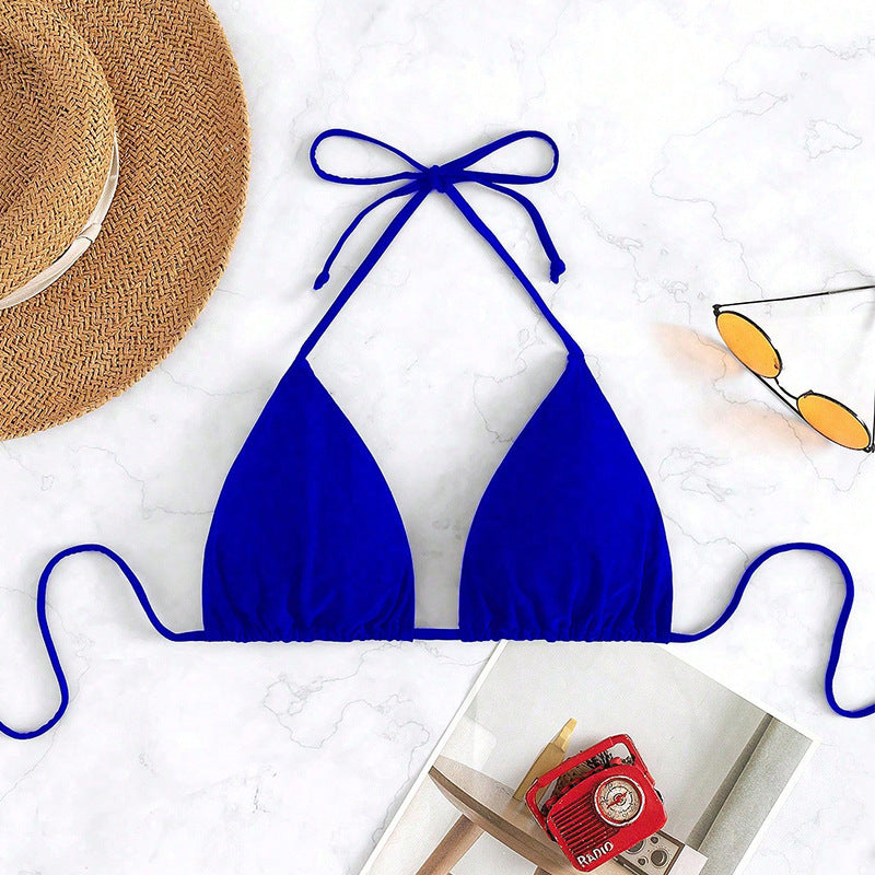 Dame trekantet bikini top med justerbare stropper og elastisk bånd Skovae