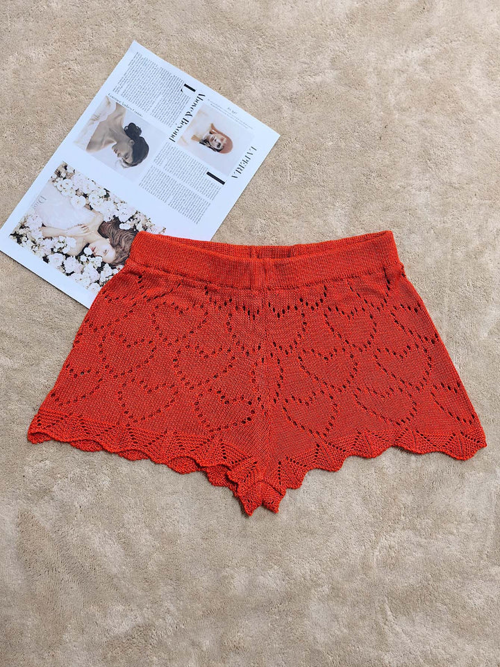 Damehæklede shorts med legende hjerte-design Stilla