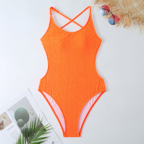 Dame Sporty Badedragt med trendy bølgedesign Stilla