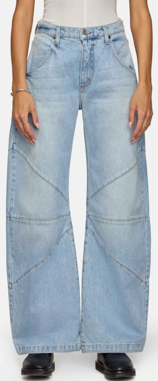 Dame brede jeans med unikt sømdesign i den trendy stil Skovae