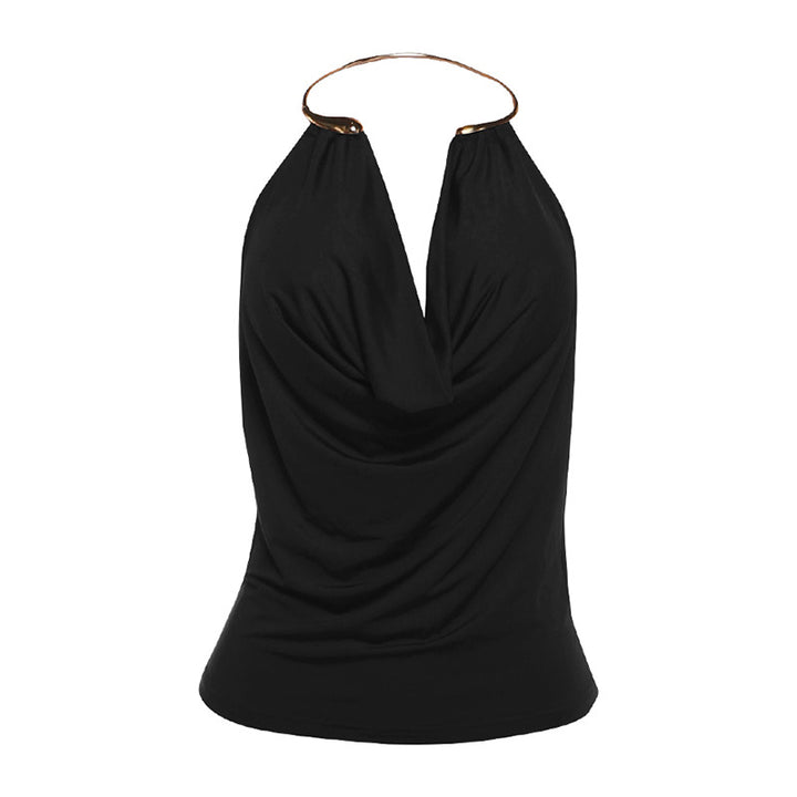 Dame Wickeltop med raffineret udskæring og elegant drapering Skovae