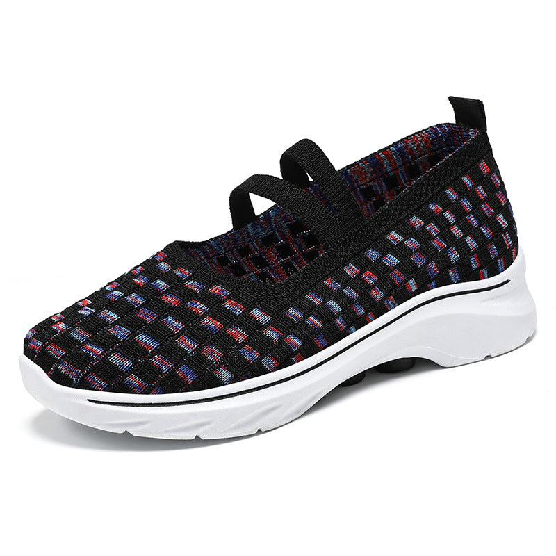 Dame Vabemønster Slip-On Sneakers med elastisk rem og komfortabel sål Stilla