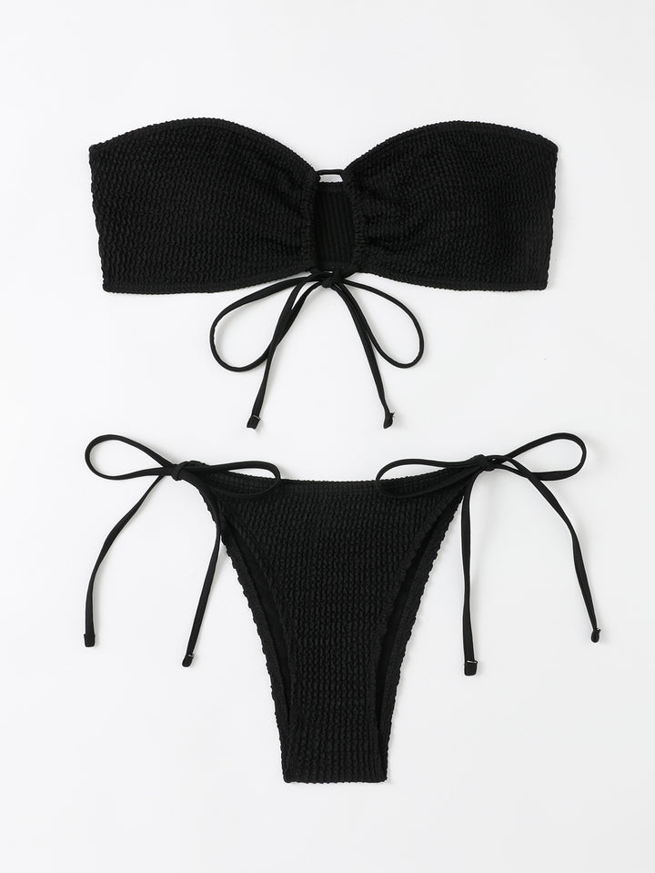Dame Strapless Ripp-Bikini-Sæt Stilla