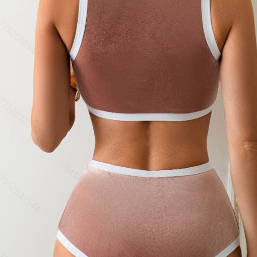 Dame Sport-Bikini-sæt med høj talje og moderigtigt farveskift Stilla
