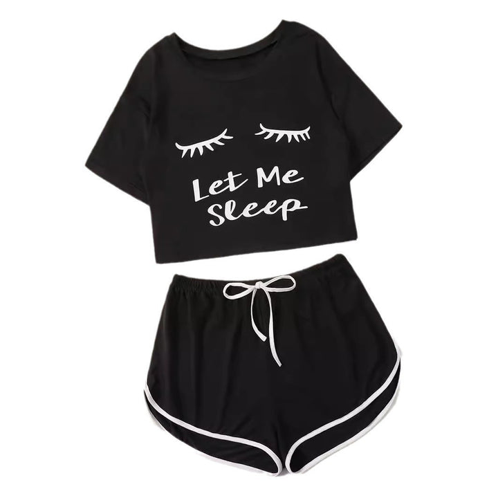 Dame afslappet pyjamasæt med kort top og shorts Stilla