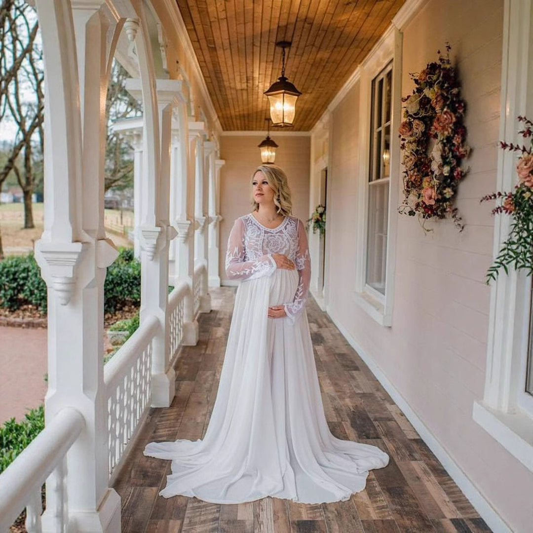 Flydende elegant amme kjole med blonde Stilla