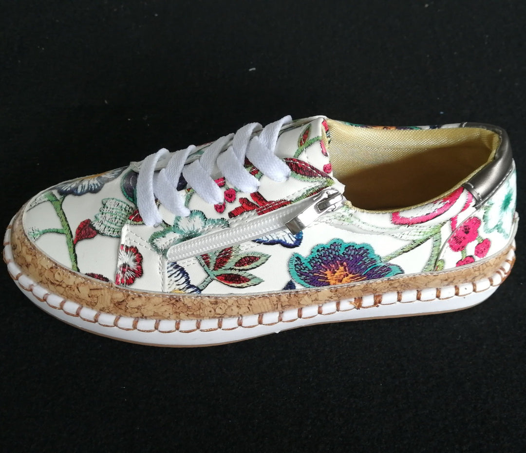 Dame komfortable Sneakers med korksål og lynlås Stilla