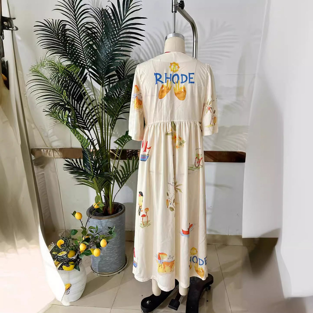 Dame sommerkjole med blomsterdesign Skovae