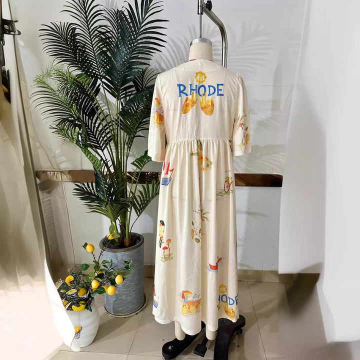 Dame sommerkjole med blomsterdesign Skovae