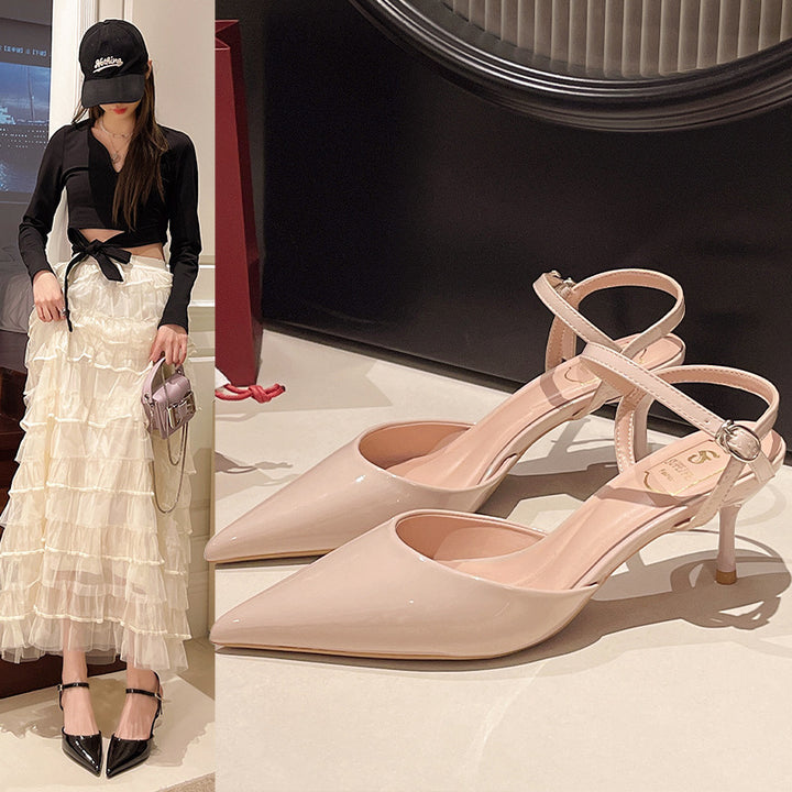 Dame elegante spidse Slingback-pumps med flot rem Stilla