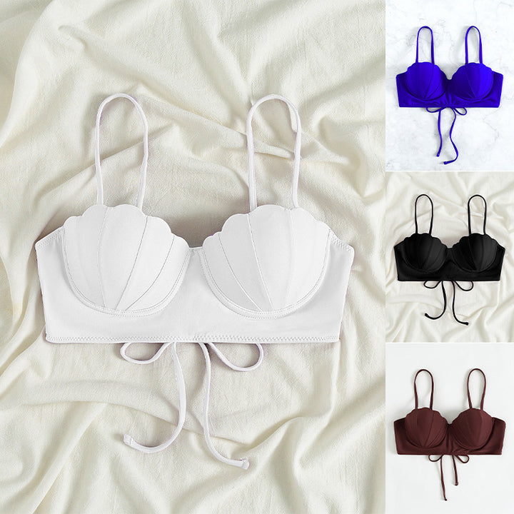 Dame top-bikini med dekorative skåle og justerbare stropper Skovae