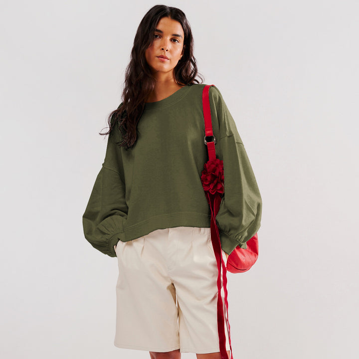 Dame afslappet sweatshirt med voluminøse ærmer og komfortabel pasform Stilla
