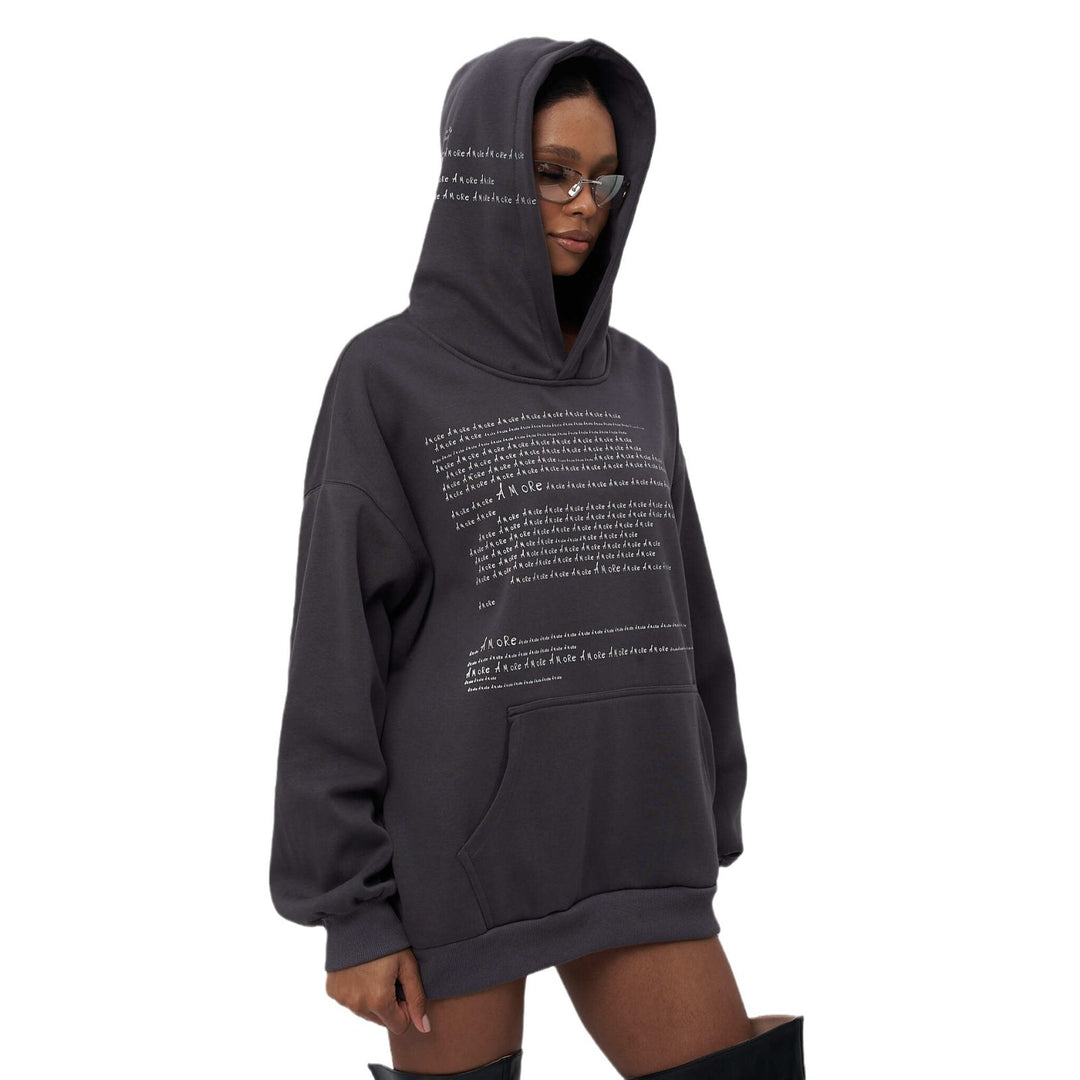 Kvindernes Højkvalitets Oversized Hoodie med Moderne Skrift Stilla