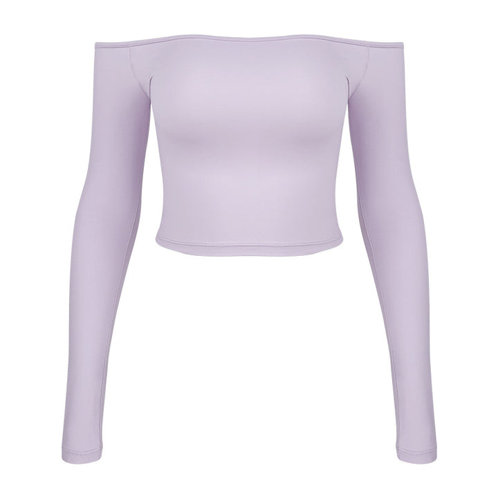 Dame Off-Shoulder Crop-Top med Lange ærmer Stilla