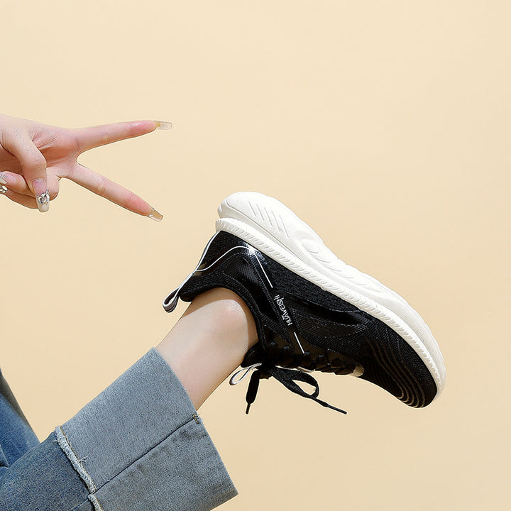 Dame Åndbar Løbesneaker med fleksibelt Mesh-Overmateriale og støddæmpende sål Stilla