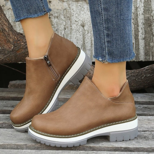 Dame moderne Ankle Boots med sidelivsningslås og komfortabelt fodseng Stilla
