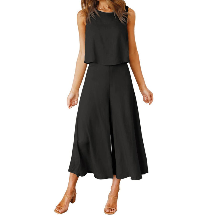 Dame behagelig jumpsuit med vid ben og off-shoulder design Skovae