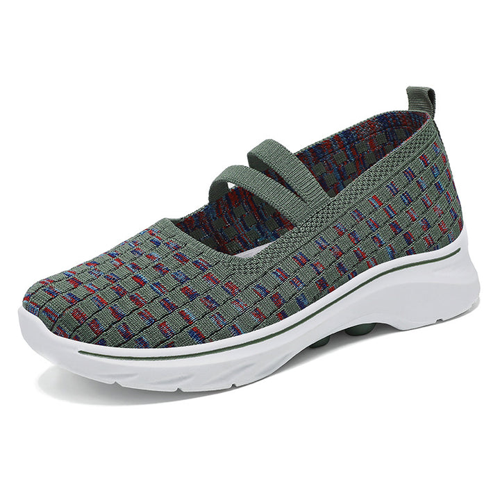 Dame Vabemønster Slip-On Sneakers med elastisk rem og komfortabel sål Stilla