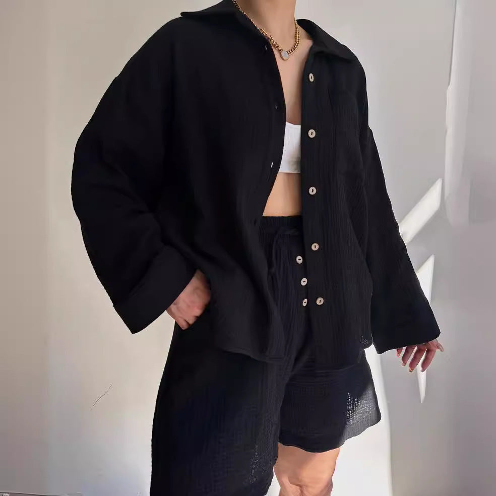 Dame leger oversized skjorte kjole sæt Stilla