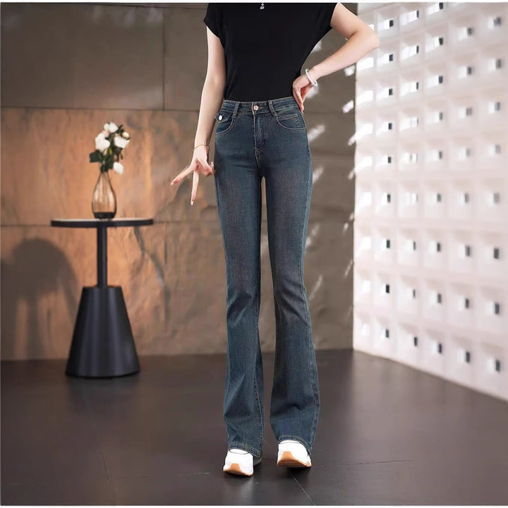 Damer Højtaljede Bootcut Jeans med elegant fit Stilla