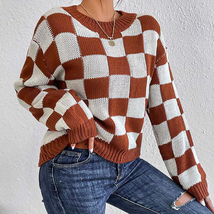 Dame trendy ternet mønster pullover Stilla