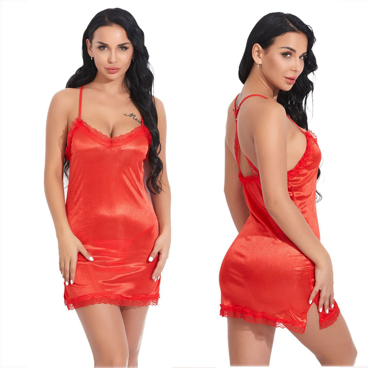 Damer Satin Spids Chemise Nattøj Stilla