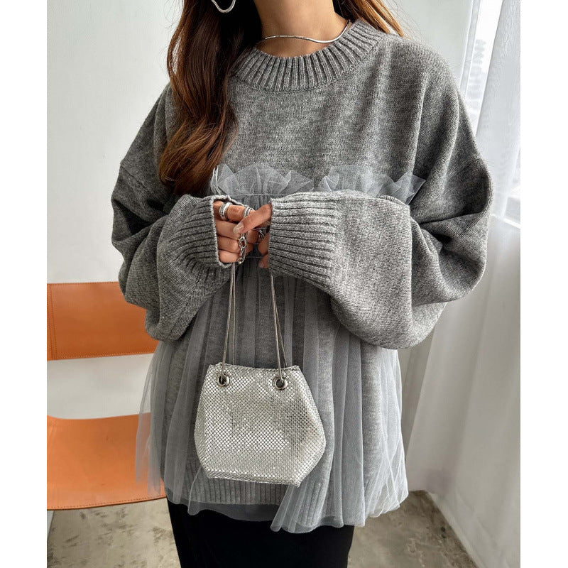 Kvinders oversized pullover med flæsedetaljer Stilla