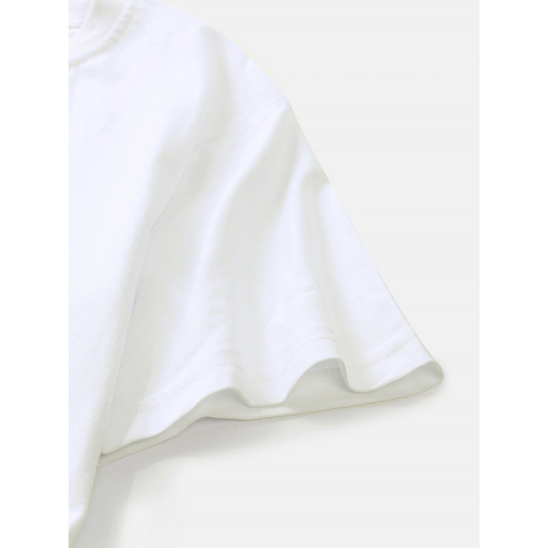 Dame T-shirt med kreativt croissant-motiv og afslappet oversized-snit Stilla