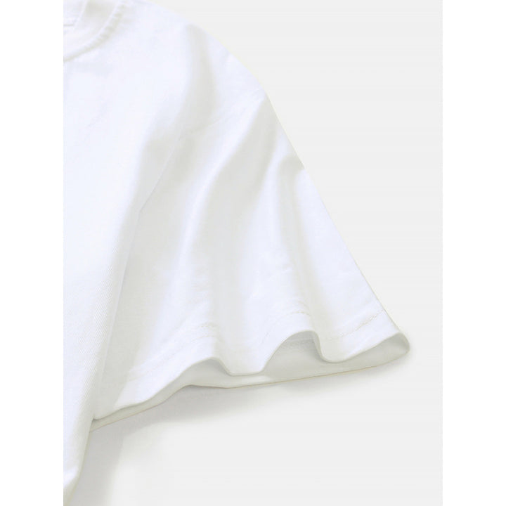 Dame T-shirt med kreativt croissant-motiv og afslappet oversized-snit Stilla
