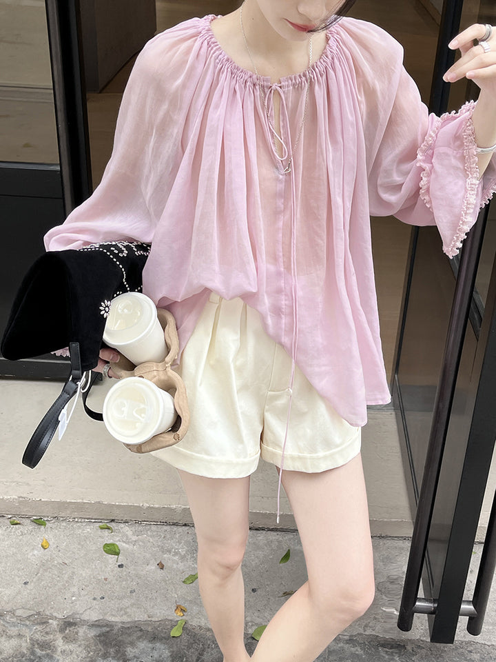 Dame Shorts med elegant A-linje og justerbar talje Stilla